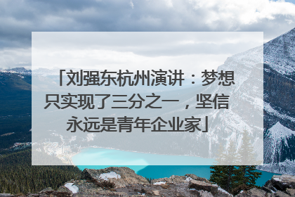 刘强东杭州演讲：梦想只实现了三分之一，坚信永远是青年企业家