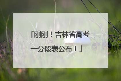 刚刚！吉林省高考一分段表公布！