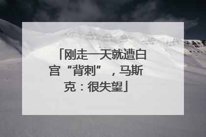 刚走一天就遭白宫“背刺”，马斯克：很失望
