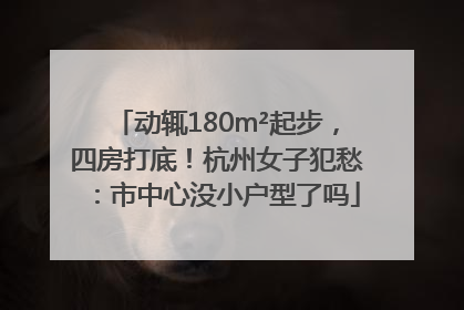 动辄180m²起步，四房打底！杭州女子犯愁：市中心没小户型了吗