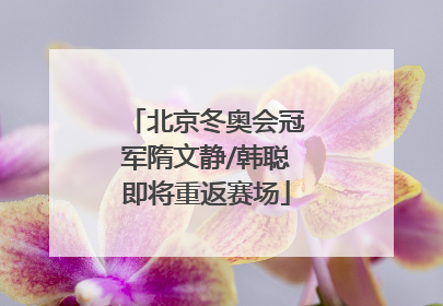 北京冬奥会冠军隋文静/韩聪即将重返赛场