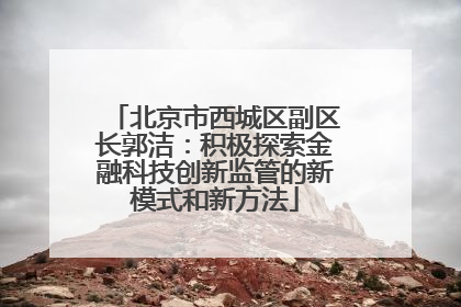 北京市西城区副区长郭洁：积极探索金融科技创新监管的新模式和新方法