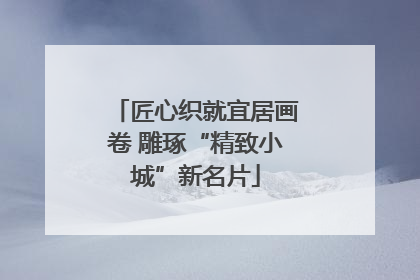 匠心织就宜居画卷 雕琢“精致小城”新名片