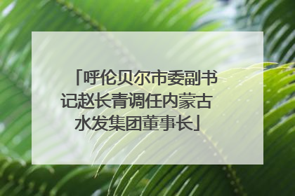 呼伦贝尔市委副书记赵长青调任内蒙古水发集团董事长