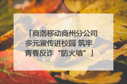 商洛移动商州分公司多元宣传进校园 筑牢青春反诈“防火墙”
