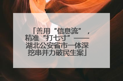 善用“信息流”，精准“打七寸”——湖北公安省市一体深挖串并力破民生案