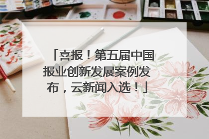 喜报！第五届中国报业创新发展案例发布，云新闻入选！