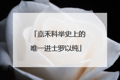 嘉禾科举史上的唯一进士罗以纯