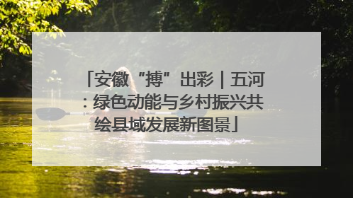安徽“搏”出彩｜五河：绿色动能与乡村振兴共绘县域发展新图景