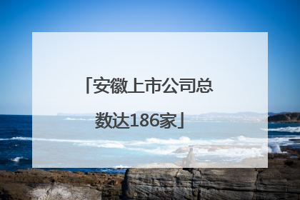 安徽上市公司总数达186家