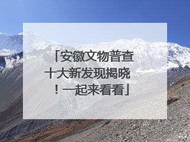 安徽文物普查十大新发现揭晓！一起来看看