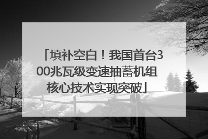 填补空白！我国首台300兆瓦级变速抽蓄机组核心技术实现突破