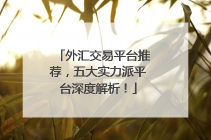 外汇交易平台推荐，五大实力派平台深度解析！