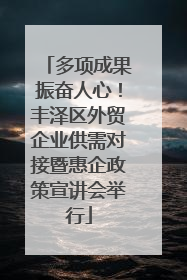 多项成果振奋人心！丰泽区外贸企业供需对接暨惠企政策宣讲会举行