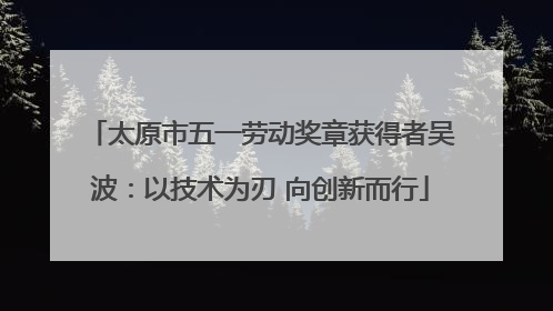 太原市五一劳动奖章获得者吴波：以技术为刃 向创新而行