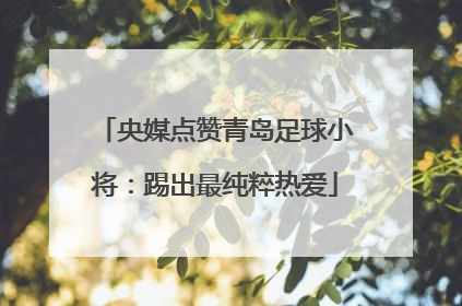 央媒点赞青岛足球小将：踢出最纯粹热爱
