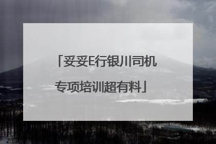 妥妥E行银川司机专项培训超有料