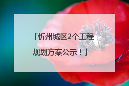 忻州城区2个工程规划方案公示！