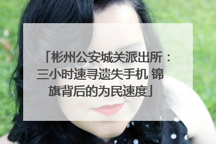 彬州公安城关派出所：三小时速寻遗失手机 锦旗背后的为民速度