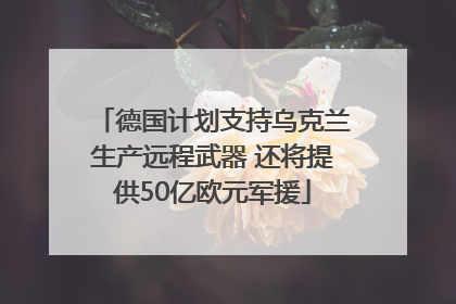 德国计划支持乌克兰生产远程武器 还将提供50亿欧元军援
