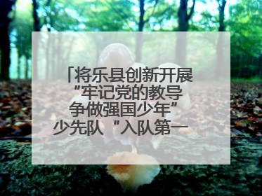 将乐县创新开展“牢记党的教导  争做强国少年”少先队“入队第一课”主题活动