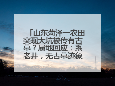 山东菏泽一农田突现大坑被传有古墓？属地回应：系老井，无古墓迹象，已回填