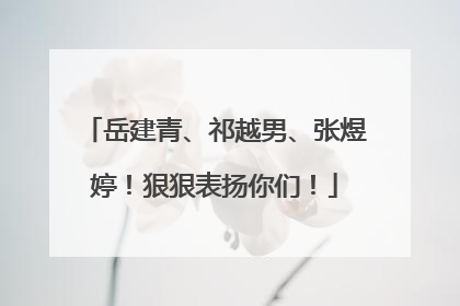 岳建青、祁越男、张煜婷！狠狠表扬你们！