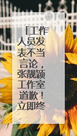 工作人员发表不当言论，张靓颖工作室道歉！立即终止合作，并要求公司严肃处理