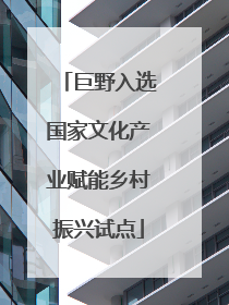 巨野入选国家文化产业赋能乡村振兴试点