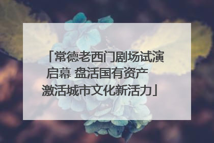 常德老西门剧场试演启幕 盘活国有资产 激活城市文化新活力