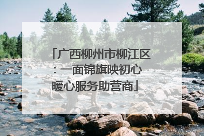 广西柳州市柳江区：一面锦旗映初心 暖心服务助营商