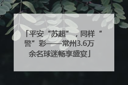平安“苏超”，同样“警”彩——常州3.6万余名球迷畅享盛宴