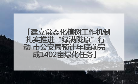 建立常态化植树工作机制 扎实推进“绿满陇原”行动 市公安局预计年底前完成1402亩绿化任务
