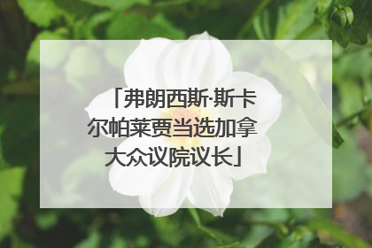 弗朗西斯·斯卡尔帕莱贾当选加拿大众议院议长