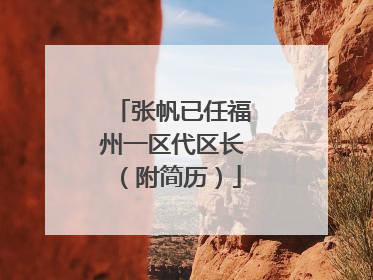 张帆已任福州一区代区长（附简历）