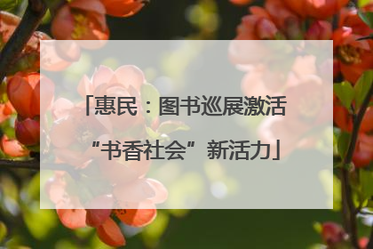 惠民：图书巡展激活“书香社会”新活力