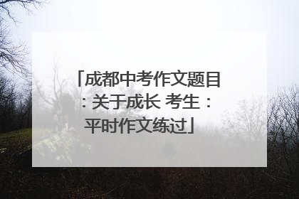 成都中考作文题目：关于成长 考生：平时作文练过