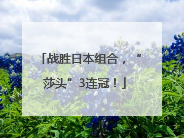 战胜日本组合，“莎头”3连冠！