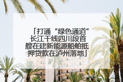 打通“绿色通道” 长江干线四川段首艘在建新能源船舶抵押贷款在泸州落地