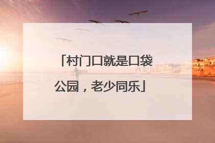 村门口就是口袋公园，老少同乐
