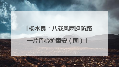 杨水良：八载风雨巡防路 一片丹心护童安（图）