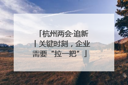 杭州两会·追新丨关键时刻，企业需要“拉一把”