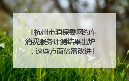 杭州市消保委网约车消费服务评测结果出炉，这些方面仍需改进