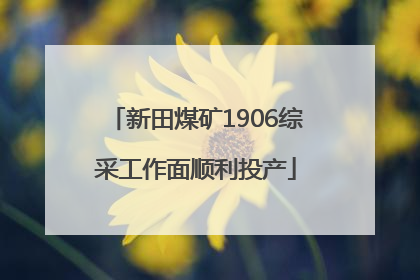 新田煤矿1906综采工作面顺利投产