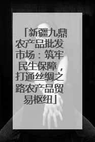 新疆九鼎农产品批发市场：筑牢民生保障，打通丝绸之路农产品贸易枢纽