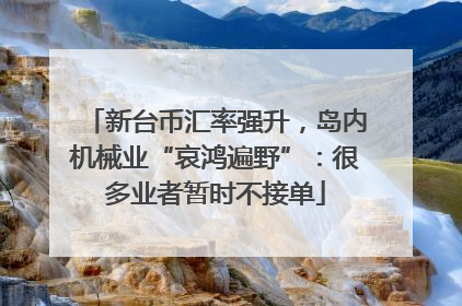 新台币汇率强升，岛内机械业“哀鸿遍野”：很多业者暂时不接单