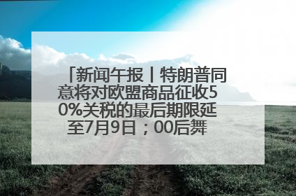 新闻午报丨特朗普同意将对欧盟商品征收50%关税的最后期限延至7月9日；00后舞蹈老师“花式”推介家乡岳阳>>