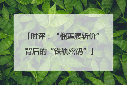 时评：“榴莲腰斩价”背后的“铁轨密码”