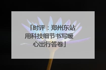 时评：郑州东站用科技细节书写暖心出行答卷