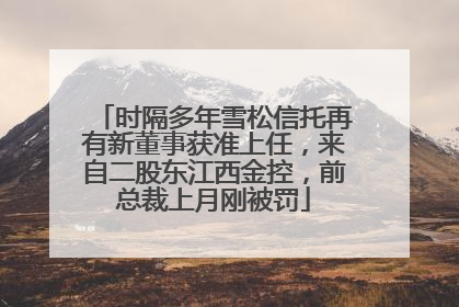 时隔多年雪松信托再有新董事获准上任，来自二股东江西金控，前总裁上月刚被罚